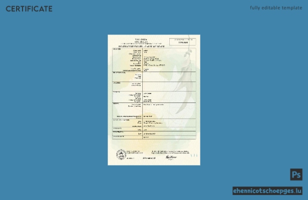 Australien, Victoria, Sterbeurkunde (PSD-Beispiel)